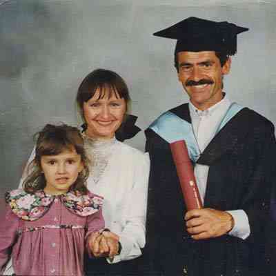 With his family after his PhD commencement.