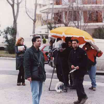 With my beloved assistants (now succesful filmmakers themselves), Sofia Danti and Pierros Andrakakos.