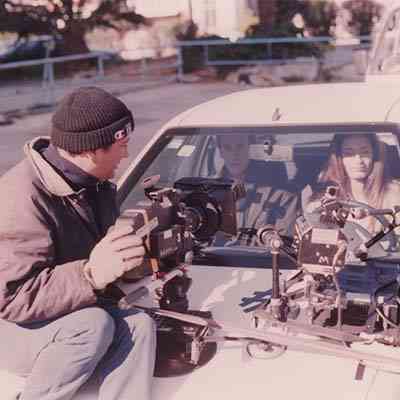 Giorgos filming Panagiotis and Maria in my Peugeot, which was used again in 