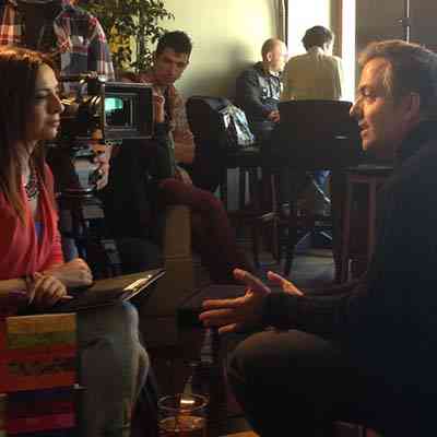 Discussing the Kalavryta Massacre during an interview for ERT3.